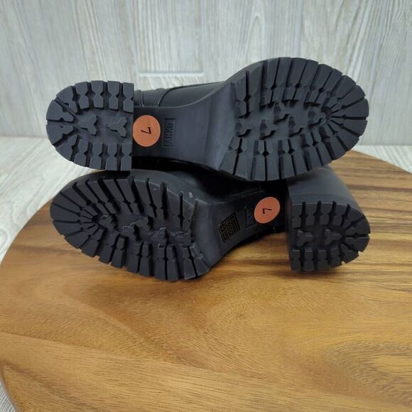 DKNY Black Lace Up Ultra High Heel Combat Boots Womens Size 7 K4982241 - Picture 8 of 12